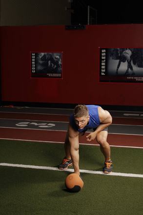 Chest Push from 3 point stance