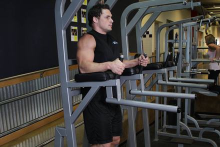 Knee/Hip Raise On Parallel Bars